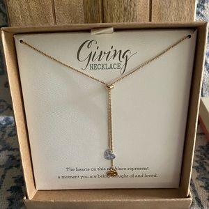 Demdaco charm necklace with double hearts. NWT!